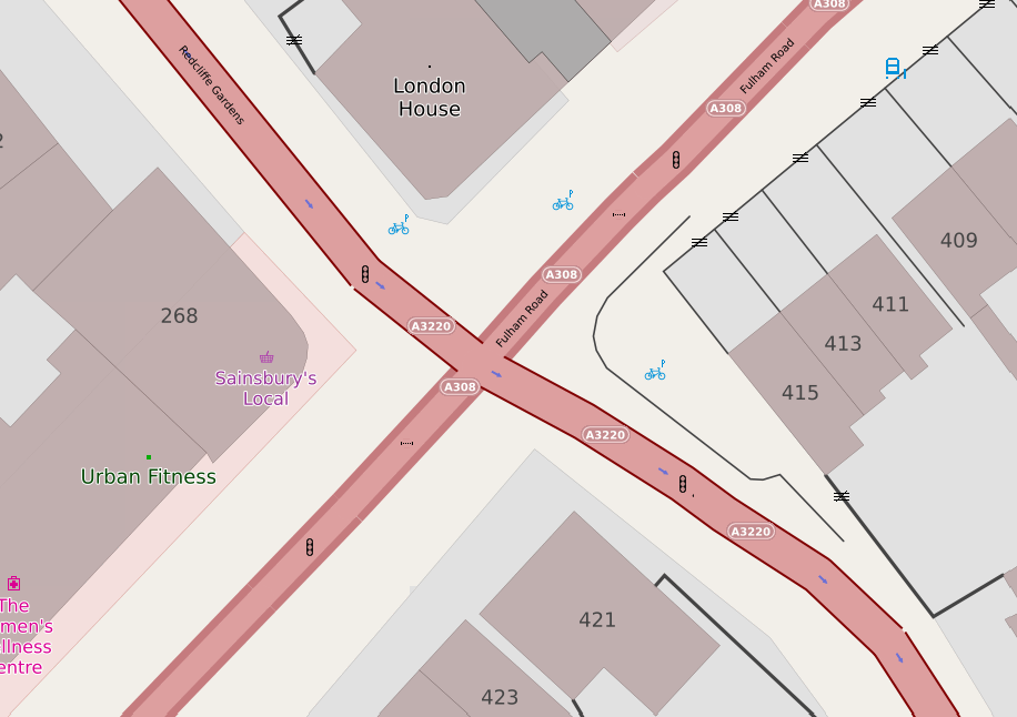 A map of part of London